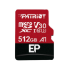 Karta pamięci z adapterem Patriot Memory EP Pro PEF512GEP31MCX (512GB; Class 10, Class A1, Class U3, V30; Adapter, Karta