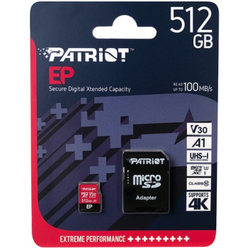 Karta pamięci z adapterem Patriot Memory EP Pro PEF512GEP31MCX (512GB; Class 10, Class A1, Class U3, V30; Adapter, Karta pamięci)-4