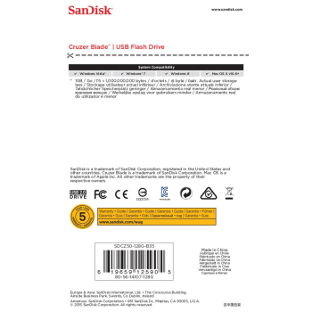 Pendrive SanDisk Cruzer Blade SDCZ50-128G-B35 (128GB; USB 2.0; kolor czarny)-3