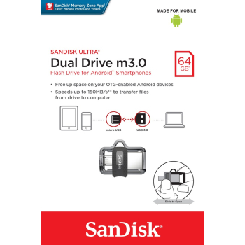 Pendrive SanDisk Ultra Dual Drive SDDD3-064G-G46 (64GB; microUSB, USB 3.0; kolor czarny)-4