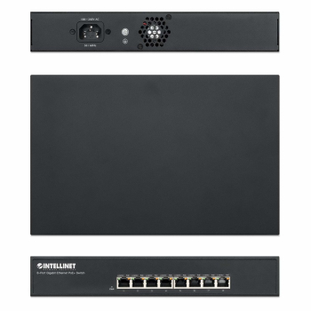Switch Ethernet 8x RJ45 Gigabit PoE+ 140W, metal, Rack 19-1