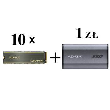 Kup 10 x ADATA DYSK SSD LEGEND 800 1TB M.2 PCIE NVME a otrzymasz dysk zewnętrzny SSD ADATA Elite SE880 500GB Szary za 1