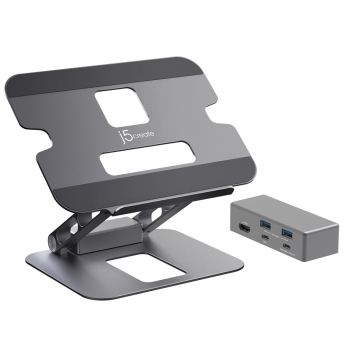 Podstawka ergonomiczna do notebooka ze stacją dokującą j5create Multi-Angle 4K Docking Stand USB-C 1x4K HDMI/2xUSB 3.1/1