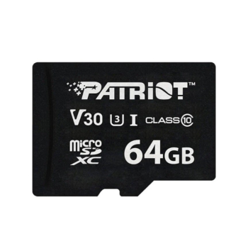 Patriot VX Series 64GB MicroSDXC V30 Class 10 UHS-I U3 4K UHD Memory Card PSF64GVX31MCX-1