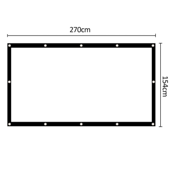 MACLEAN PROJECTION SCREEN, 120", 265X149CM, 25MM 16:9 BORDER, TENSION HOOKS, WHITE MC-982-1