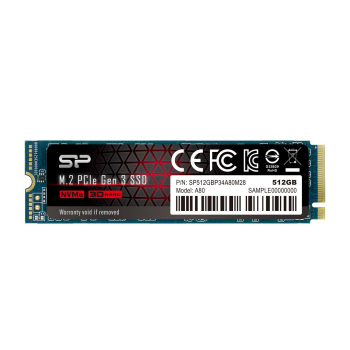 Dysk SSD Silicon Power A80 512GB M.2 PCIe NVMe Gen3x4 TLC 3400/2300 MB/s (SP512GBP34A80M28)-1