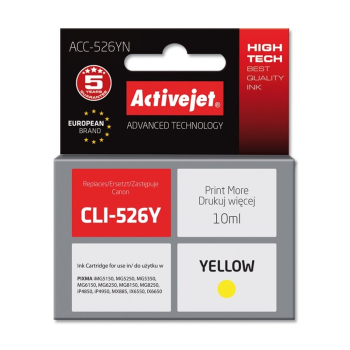 Activejet ACC-526YN Tusz (zamiennik Canon CLI-526Y; Supreme; 10 ml; żółty)-1