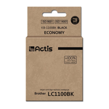 Tusz ACTIS KB-1100Bk (zamiennik Brother LC1100BK/980BK; Standard; 28 ml; czarny)-1