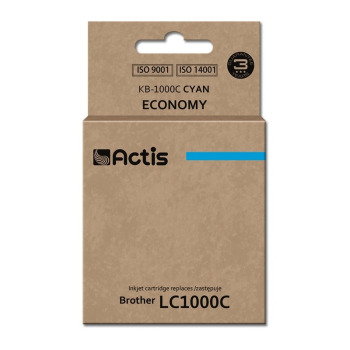Tusz ACTIS KB-1000C (zamiennik Brother LC1000C/LC970C; Standard; 36 ml; niebieski)-1
