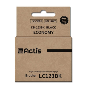 Tusz ACTIS KB-123Bk (zamiennik Brother LC123BK/LC121BK; Standard; 15 ml; czarny)-1
