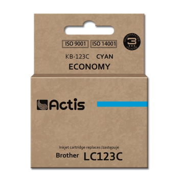 Tusz ACTIS KB-123C (zamiennik Brother LC123C/LC121C; Standard; 10 ml; niebieski)-1