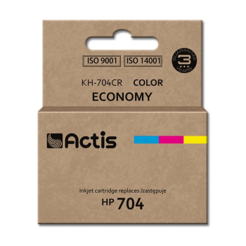 Tusz ACTIS KH-704CR (zamiennik HP 704 CN693AE; Standard; 9 ml; kolor)-1
