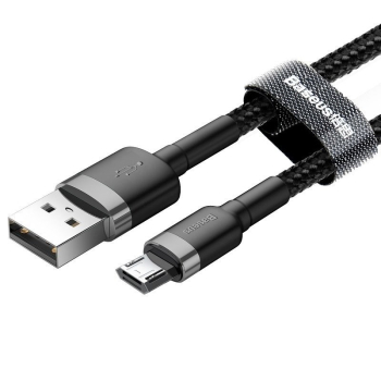 Kabel Baseus cafule CAMKLF-BG1 (USB M - Micro USB M; 1m; kolor szaro-czarny)-3