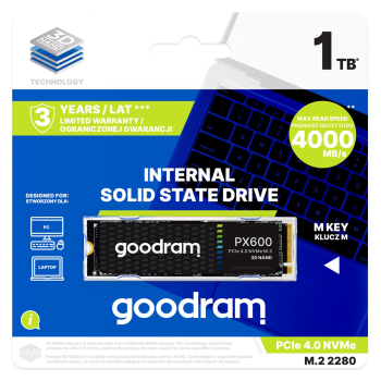 Dysk SSD Goodram PX600 1TB M.2 PCIe NVME gen. 4 x4 3D NAND-3