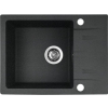 Zlewozmywak PYRAMIS LEFKADA (59x44) 1B 1D czarny + Bateria Lungo volcano Black Edition - 070261111LBE