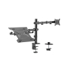 GEMBIRD BIURKOWE REGULOWANE RAMIĘ/UCHWYT Z RAMIENIEM NA MONITOR I PODSTAWKĄ NA NOTEBOOKA 17-32, 100X100MM, DO 9KG
