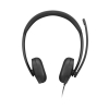 Przewodowy zestaw słuchawkowy VoIP Lenovo 5000 z mikrofonem, USB A/C, Czarny