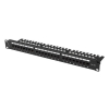 Patch panel 24 port 1U 19" kategoria 6A UTP z organizerem kablowym czarny LANBERG