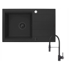 Zlew SPARTA PLUS LUX (78x48) 1B 1D Black Edition + Bateria SERINA