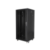 Szafa rack Lanberg FF01-6627-12B (27U; 19''; 1390mm / 600mm / 600 mm; stojąca; Szklane; 800 kg; kolor czarny)