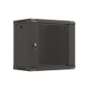Szafa instalacyjna rack wisząca 19" 9U 540x350 czarna drzwi przeszklone Lanberg (FLAT PACK)