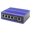 Przemysłowy switch 4x 100 Base-TX PoE 120W + 1x uplink 100 Base-TX DIN rozszerzony zakres temp.