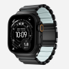 NOMAD Stratos Band - tytanowa bransoleta do Apple Watch 49mm z FKM (black titanium, icy blue glow FKM)
