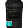 Kuchnia elektryczna GORENJE GECS5B70CLB Retro 50 cm | AirFry | funkcja Pizza | FrozenBake | czarny (OUTLET)