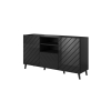 Komoda ABETO 150x42x82 czarny/czarny połysk