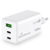 MediaRange LadegerĂ¤t 100W 3-Port 2x USB-C u. 1x USB-A, weiĂź