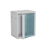 ALANTEC Szafa wisząca 19" 15U 600x450, drzwi szklane, kolor szary, do samodzielnego montażu - Flat Pack (SW-15U-600-450-01-SF)
