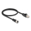 DELOCK M12 Adapterkabel D-kodiert 4 Pin BU zu RJ45,ST 50 cm