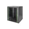 Szafa sieciowa wisząca DYNAmic 19" 16U rack 600x600, drzwi szyba, czarny, niedzielona, złożona, 60kg