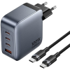 Ładowarka Vention 100W GaN 1x USB-A 3x USB-C + kabel USB-C do USB-C 1m