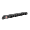 LANBERG LISTWA ZASILAJĄCA RACK PDU 19" (1U, 16A, 8X SHUKO, 2M, CZARNA) PDU-08F-0200-BK