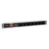 Equip 19" Steckdosenleiste 7xSchuko+Switch->St.90Â°ĂśSS   Alu.