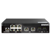 Qnap QSW-M2106R-2S2T, 6 port 2.5Gbps, 2 ports 10GbE SFP+, 2 ports 10GbE RJ45 , managed switch, half-rackmount design