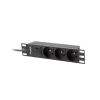 Listwa RACK Lanberg PDU-03E-0200-BK (3 x Typ E; 16 A (3680 W); 2m; kolor czarny)