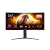 Monitor AOC CU34G4 34" Szybkie VA UWQHD 21:9 180 Hz 1 ms 3440 x 1440 pikseli 300 cd/m2 Ilość portów HDMI: 2 Czarny