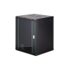 Szafa sieciowa wisząca DYNAmic 19" 16U rack 600x600, drzwi szyba, czarny, niedzielona, złożona, 60kg