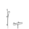 Hansgrohe Crometta brusersystem z 65 cm Vario brusesat i Ecostat 1001 CL termostatarmatur til frembygning