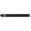 GEMBIRD LISTWA ZASILAJĄCA RACK (PDU) 10 GNIAZD C13, 1U, 16A, WTYK C19, 2M