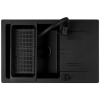 Zlew. KARPATHOS 68x44 1B 1D volcano Black Edition + bateria Lungo