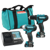 MAKITA CLX224X zestaw narzędzi akumulatorowych COMBO DF333D wiertarko-wkrętarka 30Nm + TD110D zakrętarka udarowa 110Nm 1/4 CXT 12V 2x 1,5Ah walizka