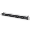 Listwa zasilająca PDU 19" Rack, 12x gniazdo C13 16A/230 V, 2.0m, 1x wtyk unischuko, 16A, aluminiowa