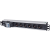 Intellinet 711432 rozdzielacz zasilania PDU 6 x gniazdo sieciowe 1.5U Czarny, Szary