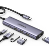 Ugreen Wielofunkcyjny HUB 5w1 USB-C  - HDMI 1.4 / 3 x USB-A / USB-C PD 100W CM511 - szary