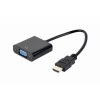 Adapter GEMBIRD A-HDMI-VGA-04 (HDMI M - D-Sub (VGA) F; 0,15m; kolor czarny)