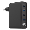 GEMBIRD 4-PORTOWA SZYBKA ŁADOWARKA SIECIOWA GAN (PD) USB (3X USB-A + 1X USB TYP-C) 100W, CZARNA