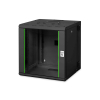 Digitus Szafa sieciowa wisząca Unique 19" 12U rack 600x600, drzwi szyba, czarny, dzielona , złożona, 100kg